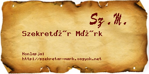Szekretár Márk névjegykártya