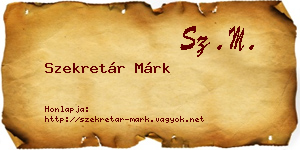 Szekretár Márk névjegykártya