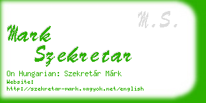 mark szekretar business card